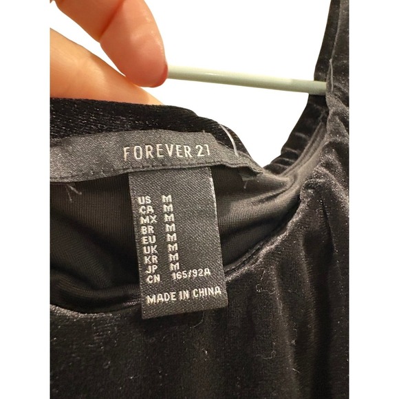 Forever 21 Black Velvet Ruffle Off Shoulder Bodycon Mini Dress - M - Picture 6 of 6